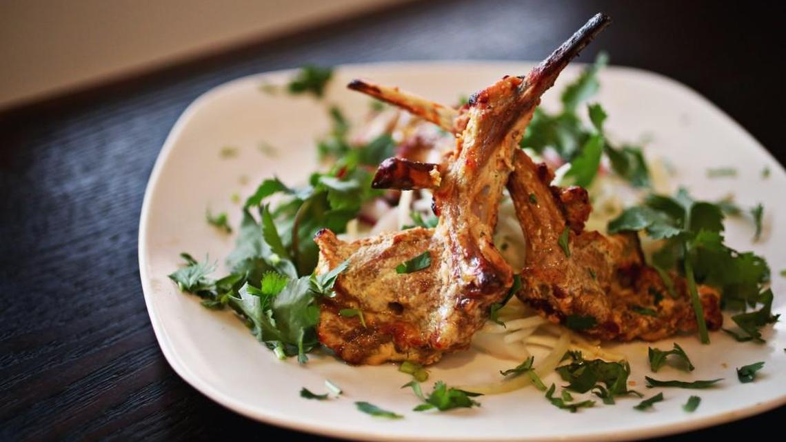 Swagat Indian Cuisine serves a quartet of lamb chops, marinated with fresh ginger and spices before getting roasted to a juicy turn in the clay oven.