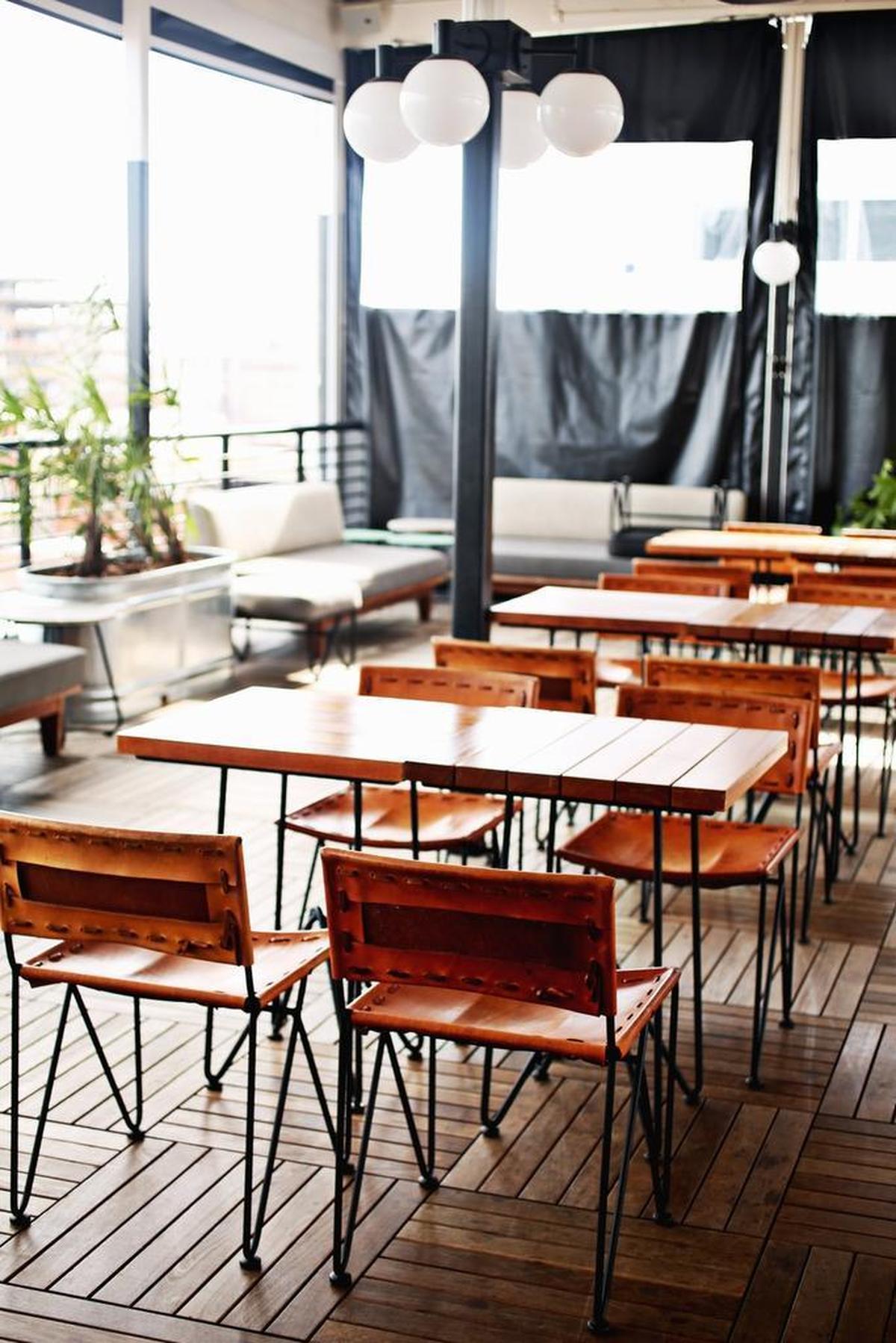 Enjoy fine booze and skyline views from The Roof at The Durham Restaurant.