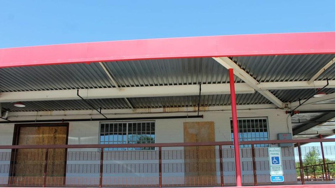 The doors to the future Hummingbird bar space. Dock 1053 warehouse, on Whitaker Mill Road, is a former supermarket distribution center. It houses Lynnwood Brewing Concern, Trig Modern furniture store, Pinetop Distillery, the Loading Dock coworking space and spaces for other artisans and entrepreneurs.