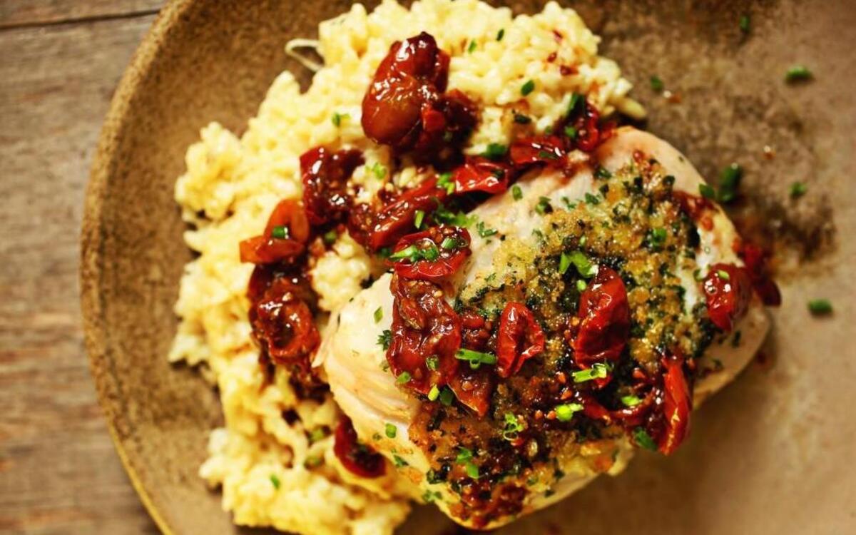 Tupelo Honey's Herbed Panko Fish Risotto.