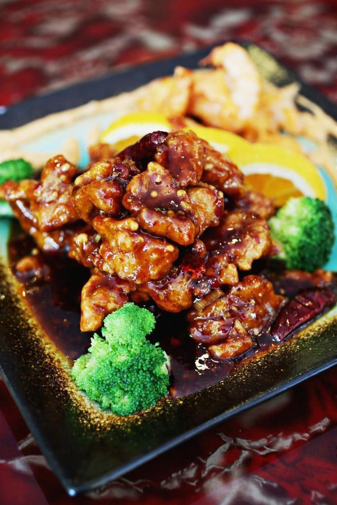 The Dragon and Phoenix entree is a Chef Special at Szechuan Garden in Morrisville. The dish is made up of chunks of breaded chicken blended with fried jumbo shrimp in spicy General Tao sauce.