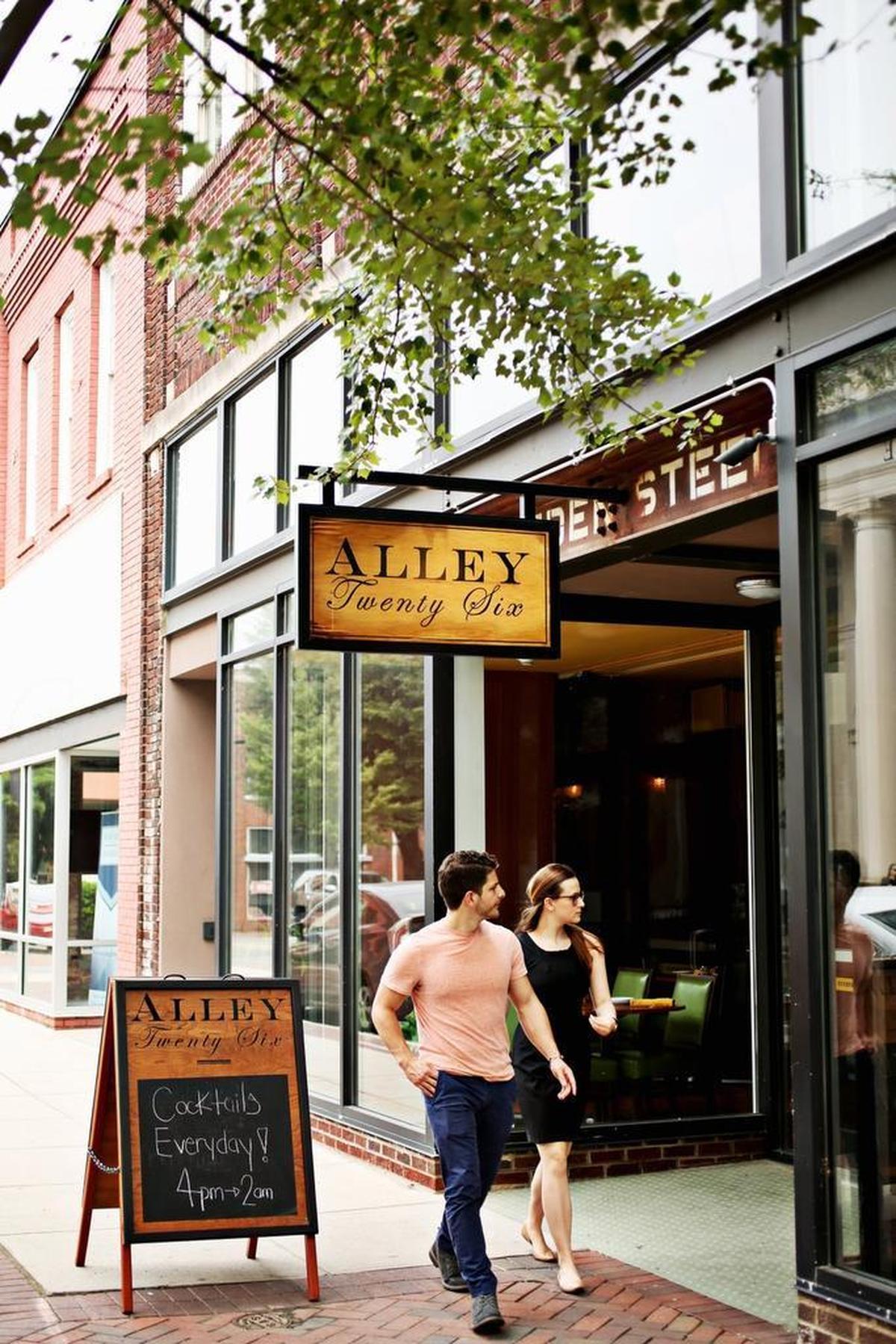 Alley Twenty Six in Durham is located at 320 E. Chapel Hill St. in downtown Durham.