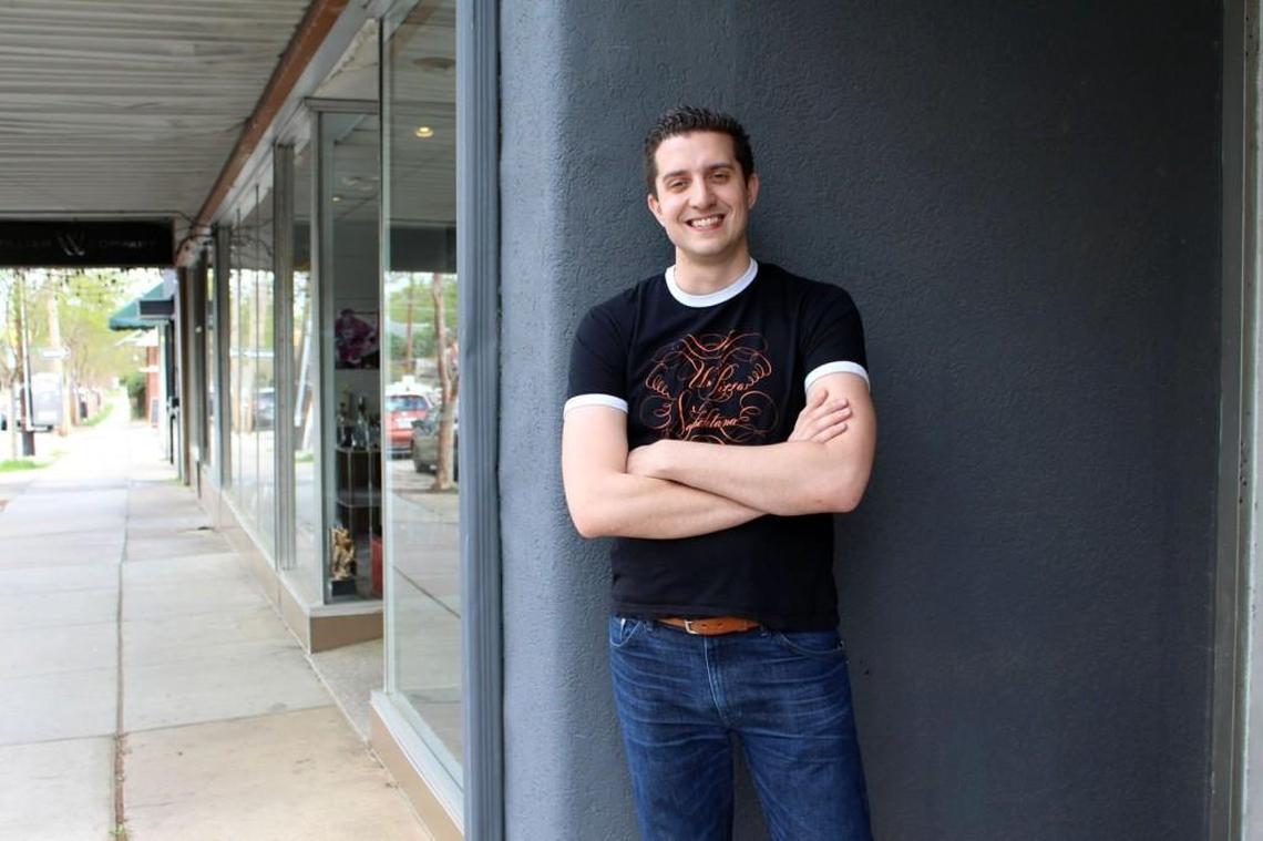 Anthony Guerra, pictured in March 2017, stands outside Oakwood Pizza Box on Person Street in downtown Raleigh. It opened in September 2017.