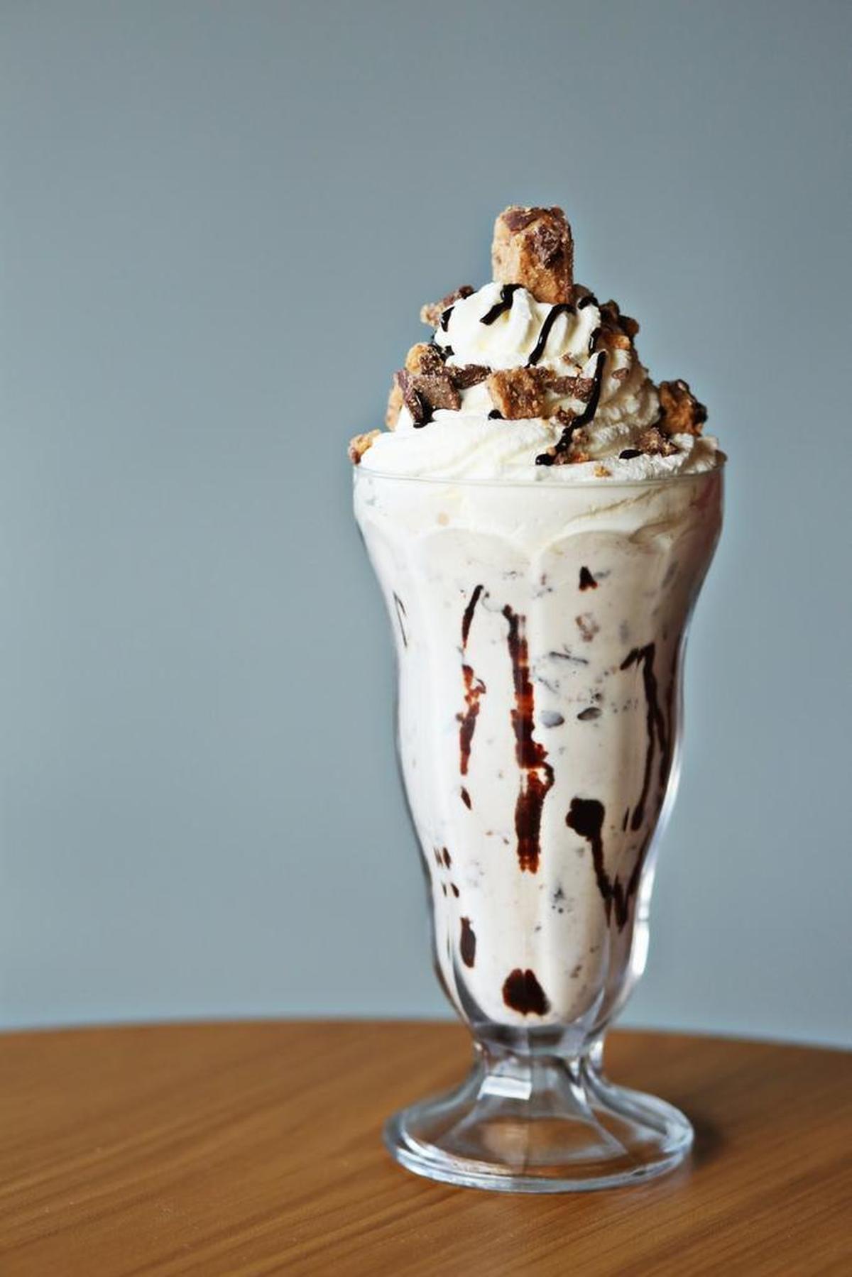 The Reese's Milkshake is one of several "old fashioned milkshakes" at Just Cookin' in Garner.