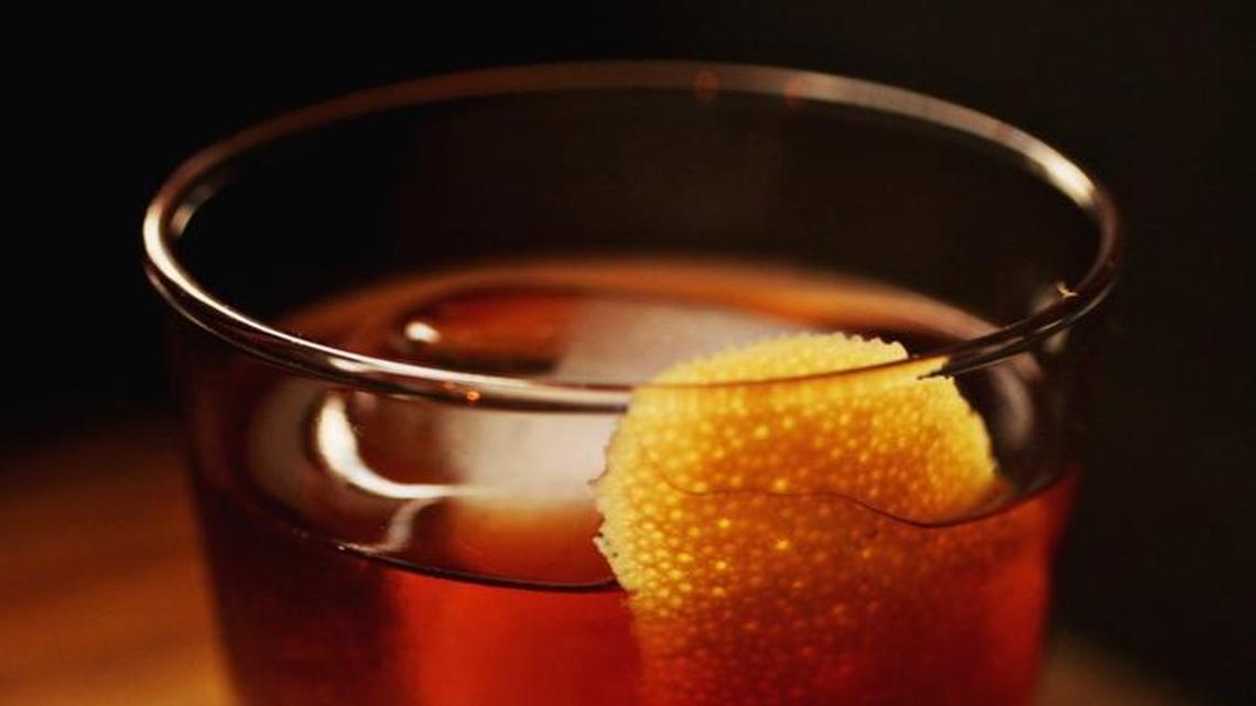 The Rooster & The Pearl from Gallo Pelón Mezcaleria is made up of Del Maguey Vida Mezcal, Cynar, Amontillado Sherry, Turbinado Sugar, Peychaud's Bitters and Grapefruit Oil.