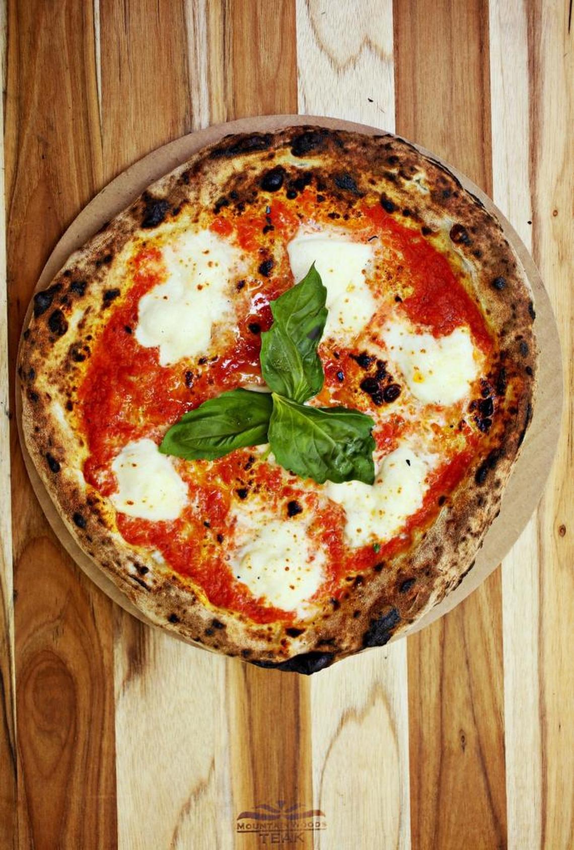 The Margherita on the Napoli food truck is made up of San Marzano Tomato Sauce, Fior di Latte Mozzarella, Extra Virgin Olive Oil and Fresh Basil.