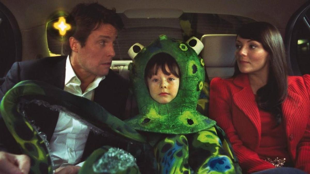 “Love Actually” from 2003 is a romantic comedy, starring Hugh Grant, among other British A-Listers, that tells several interrelated love stories within the Christmas season.