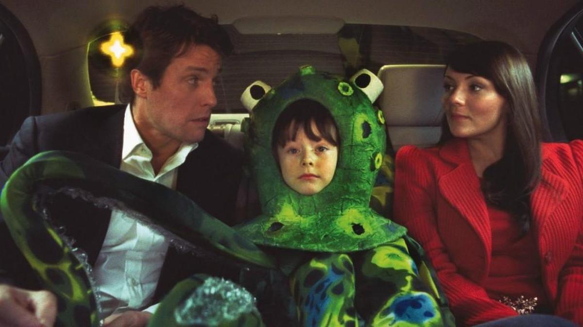 “Love Actually” from 2003 is a romantic comedy, starring Hugh Grant, among other British A-Listers, that tells several interrelated love stories within the Christmas season.