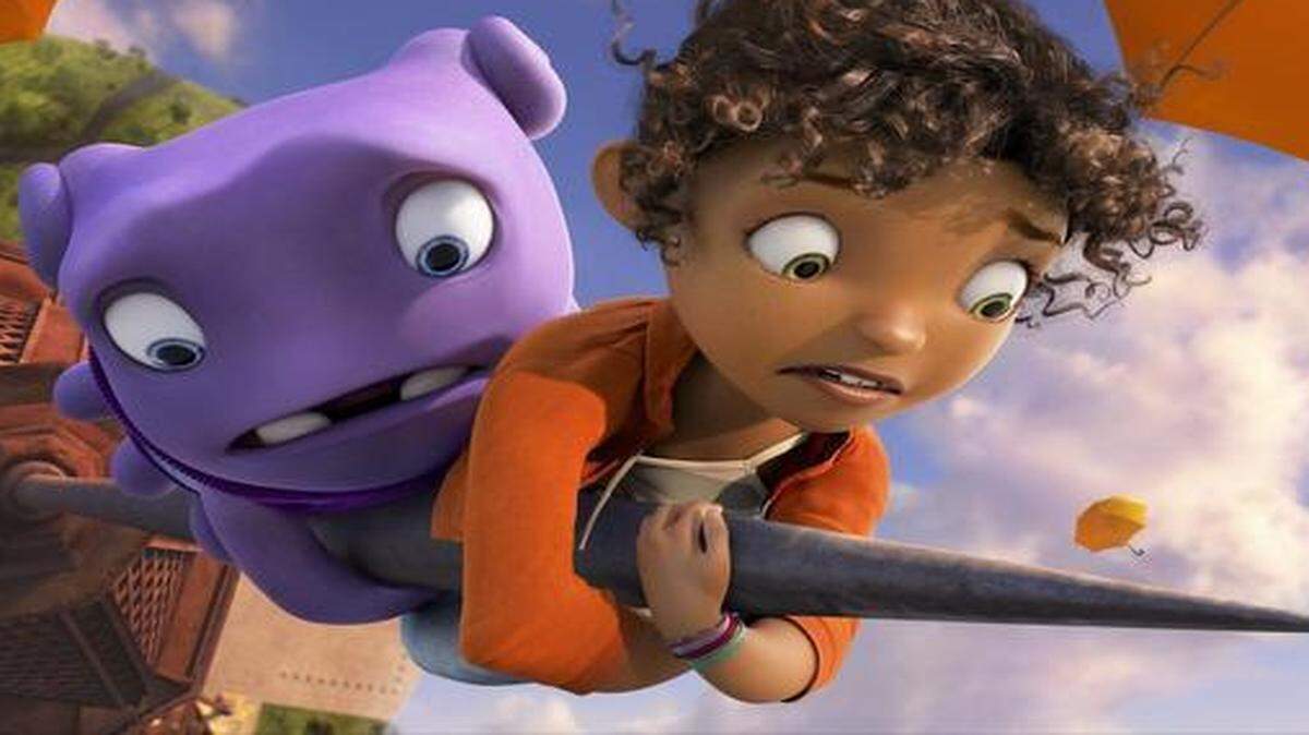 
Oh, a six-legged alien (voiced by Jim Parsons) and Tip (Rihanna), who’s looking for her mom, in “Home.”
