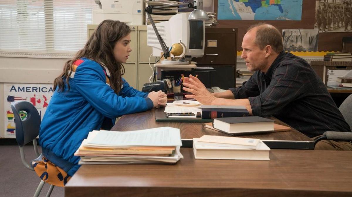 A student (Hailee Steinfeld) finds an unwilling confessor in an irresponsible teacher (Woody Harrelson) in “The Edge of Seventeen.”
