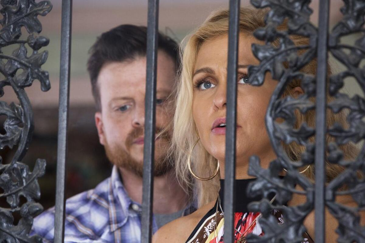 Kevin Rankin, left, and Jenn Lyon in TNT’s “Claws.”