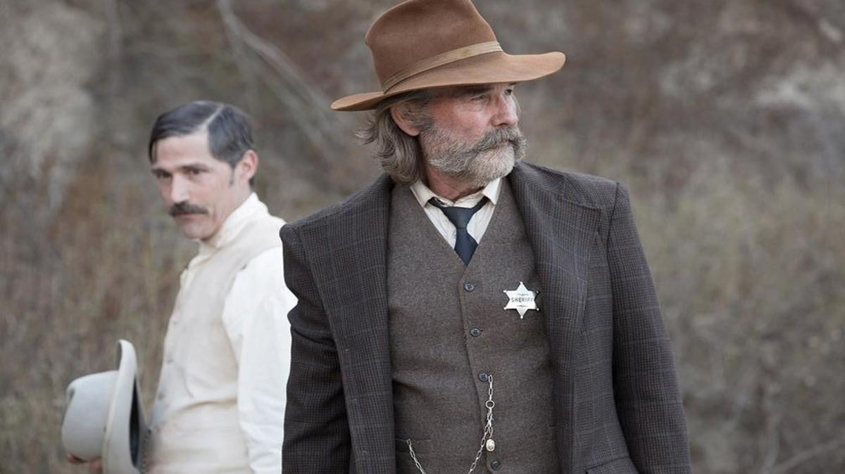 Matthew Fox stars as John Brooder and Kurt Russell stars as Sheriff Franklin Hunt in RLJ Entertainment's “Bone Tomahawk.”