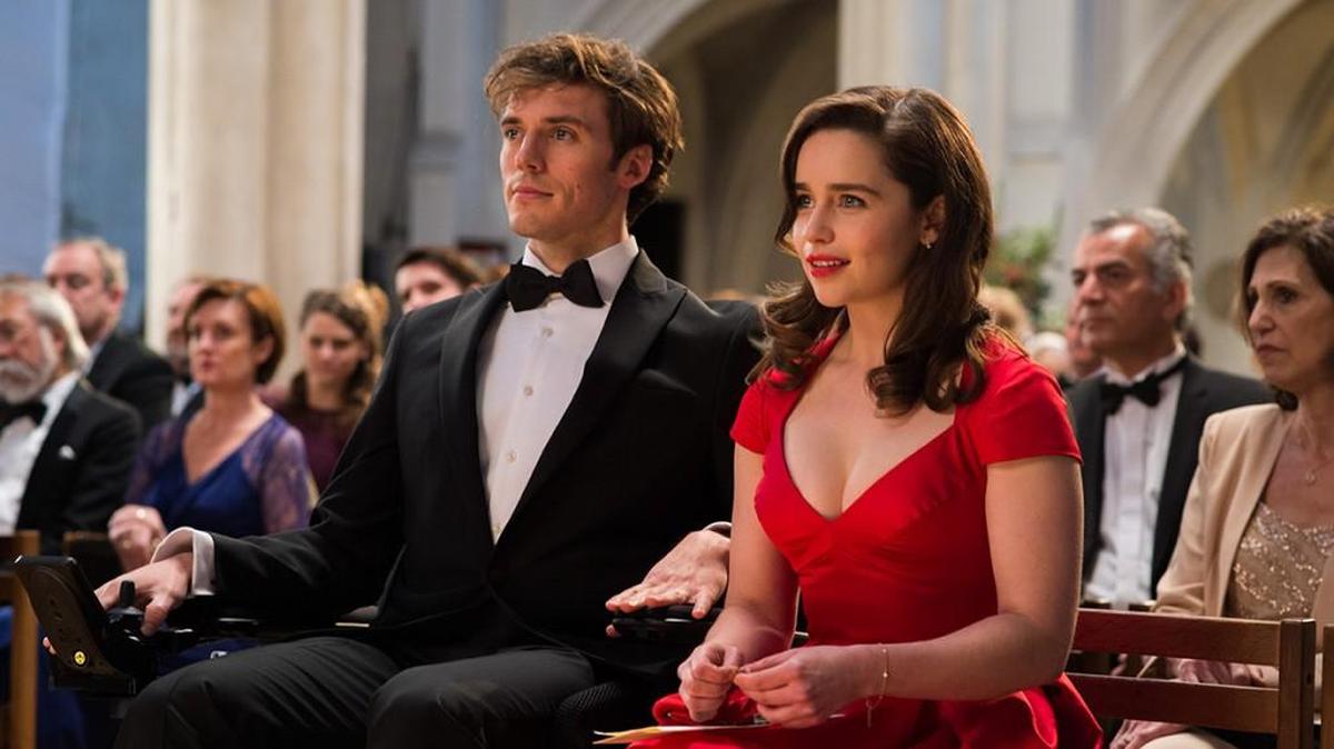 Sam Claflin, left, and Emilia Clarke in “Me Before You.”