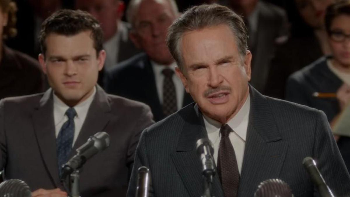 Alden Ehrenreich, left, and Warren Beatty in “Rules Don’t Apply.”
