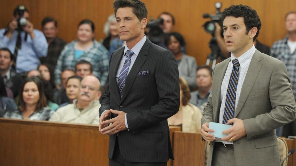 
Rob Lowe, left, and Fred Savage in “The Grinder” on Fox.
