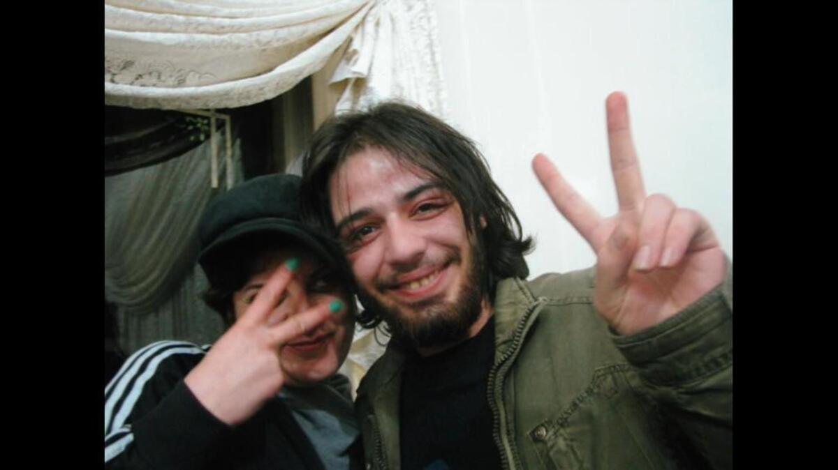 Amal and Houssam in the POV documentary “The War Show.”