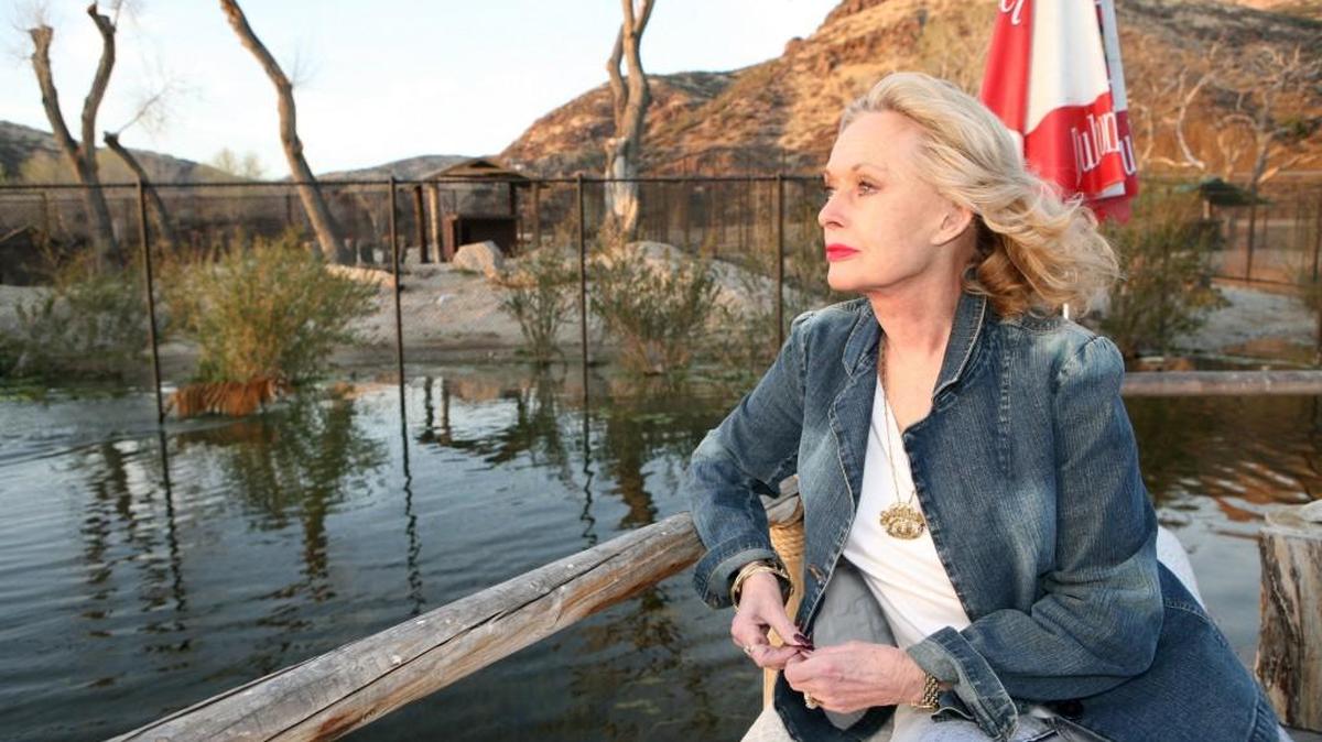 Tippi Hedren at her Shambala exotic feline preserve in California in 2007.