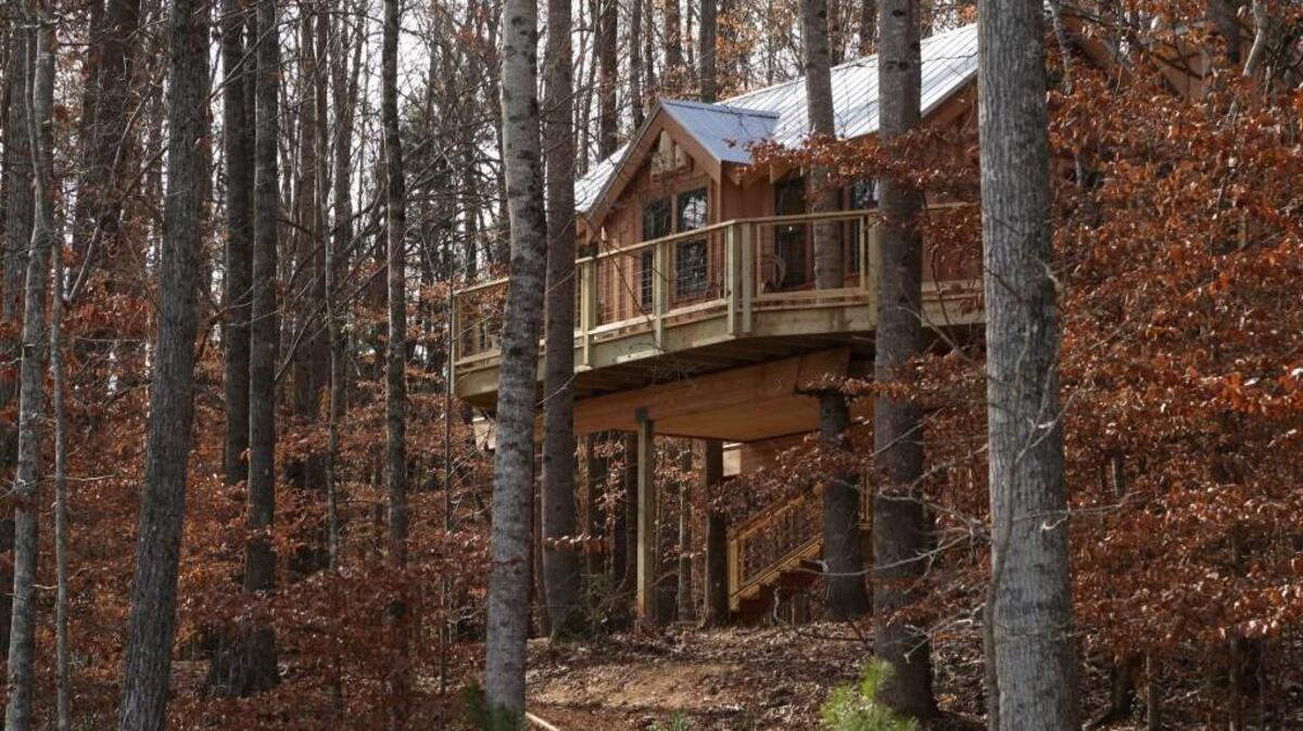 The finished treehouse in Waxhaw, N.C.
