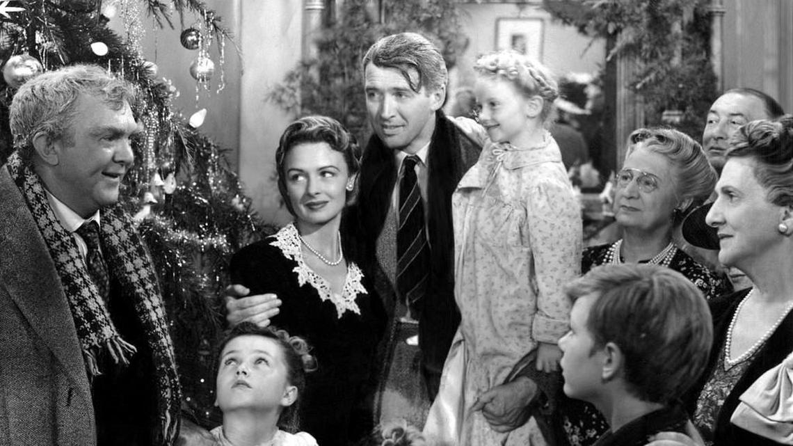 Donna Reed and Jimmy Stewart star in “It’s a Wonderful Life.”