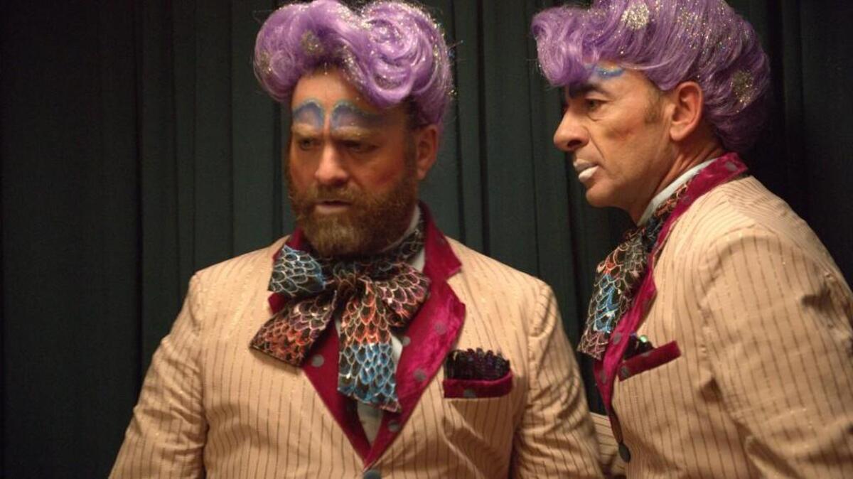 Zach Galifianakis, left, as Chip Baskets and Dimiter D. Marinov as Vladimir in “Baskets” on FX.
