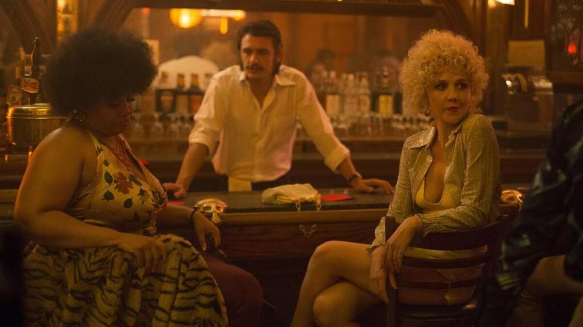 (L-R): Pernell Walker, James Franco and Maggie Gyllenhaal in HBO’s “The Deuce.”