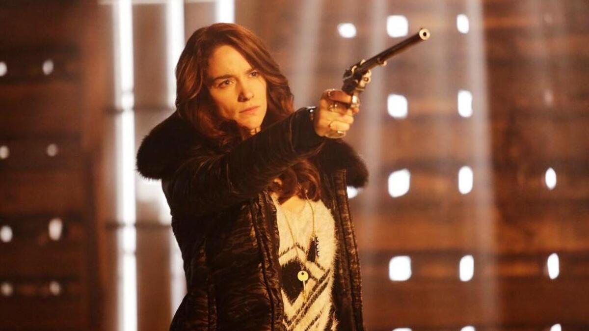 Melanie Scrofano as Wynonna Earp in the Syfy series “Wynonna Earp.”