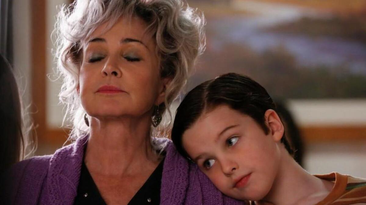 Meemaw (Annie Potts) and Sheldon (Iain Armitage) in “Young Sheldon” on CBS.