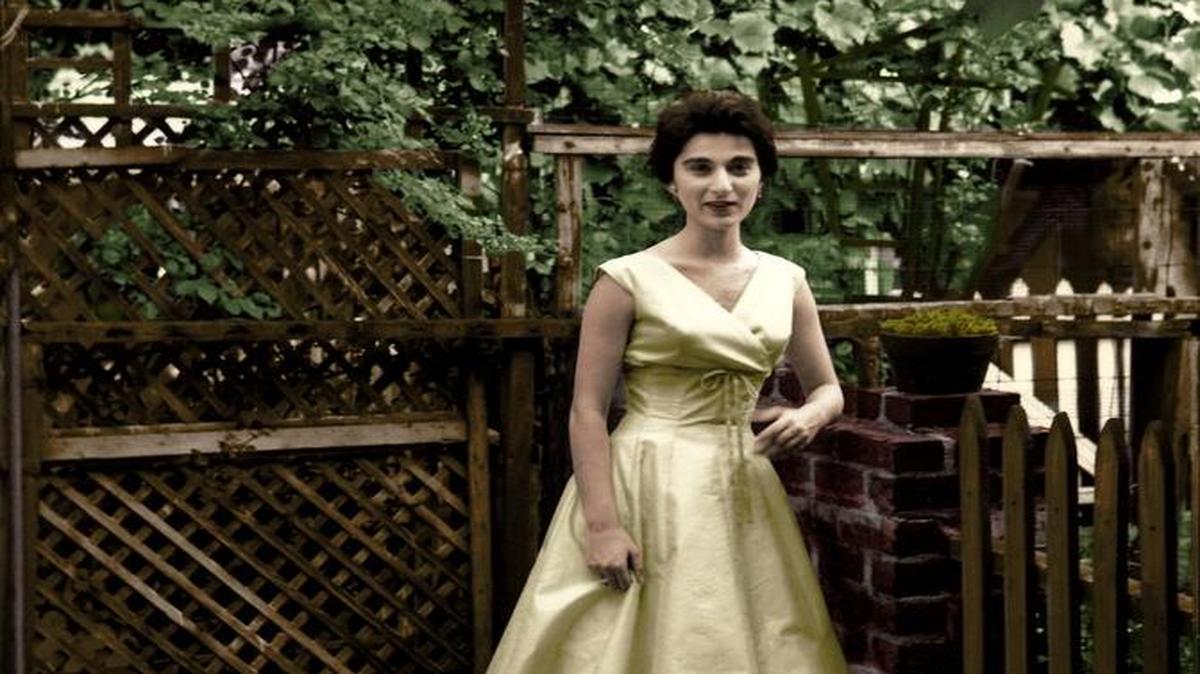 Kitty Genovese in her grandparents’ backyard in Brooklyn in 1959.