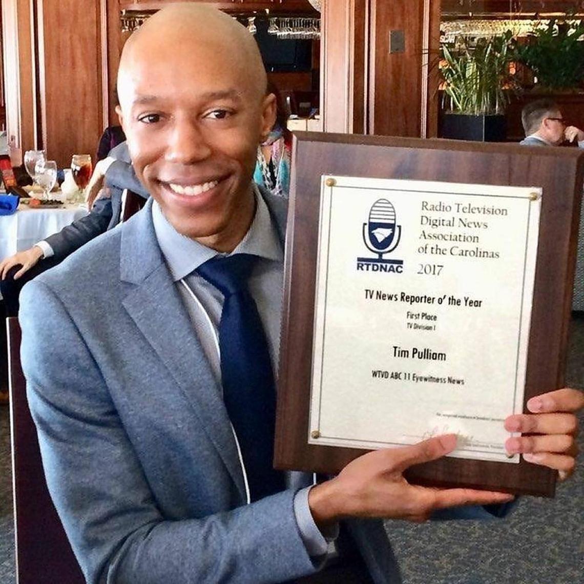 WTVD reporter Tim Pulliam was named 2017 TV Reporter of the Year for North and South Carolina during the Associated Press/Radio Television Digital News Association awards ceremony in Charlotte. Pulliam submitted a compilation of stories that showcased his work at ABC11.