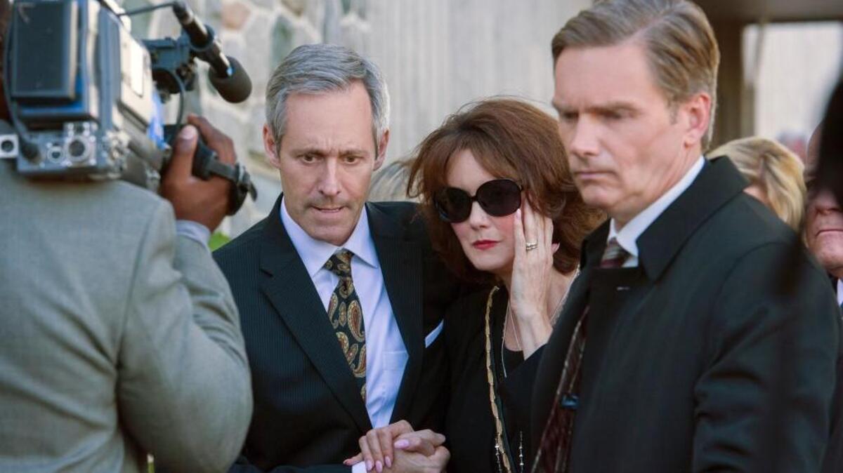 Michel Gill, left, and Julia Campbell star in Lifetime’s “Who Killed JonBenet?”