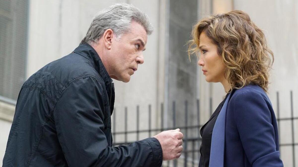 Ray Liotta (left) as Bill Wozniak and Jennifer Lopez as Detective Harlee Santos in “Shades of Blue.” -- (Photo by: Peter Kramer/NBC)
