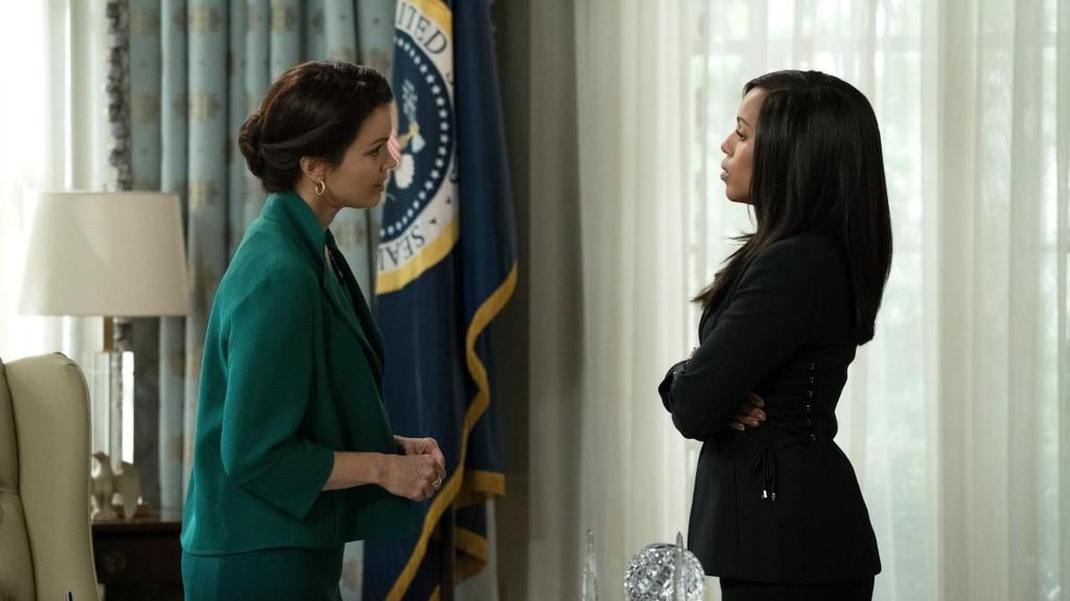 Bellamy Young, left, and Kerry Washington in “Scandal” on ABC.