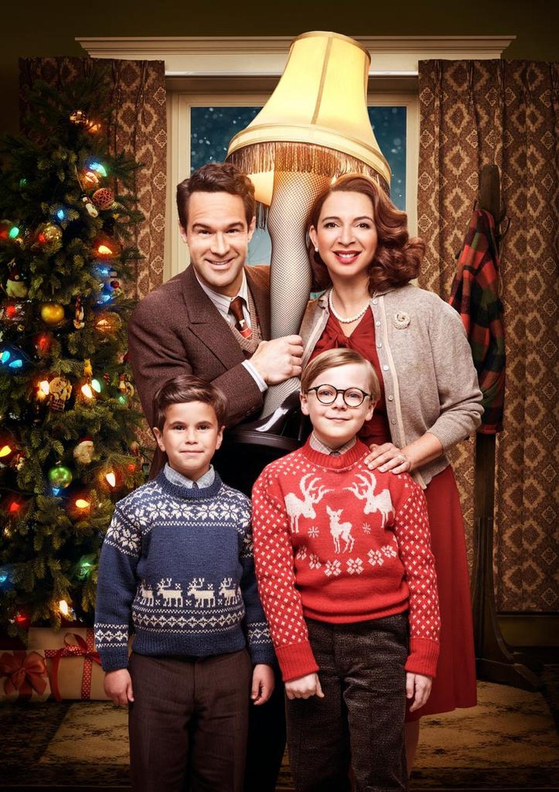 Clockwise from top: Chris Diamantopoulos, Maya Rudolph, Andy Walken and Tyler Wladis in Fox’s “A Christmas Story Live.”