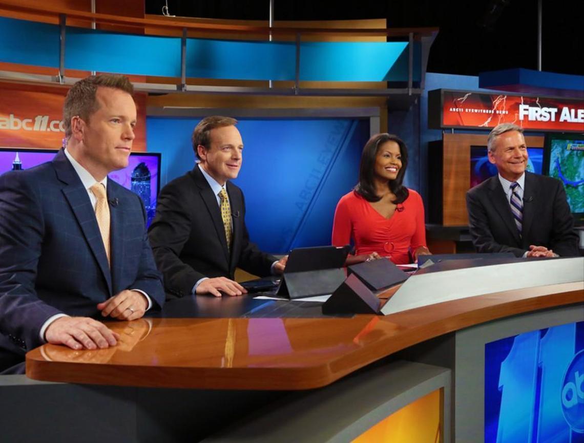 WTVD ABC11’s 6 p.m. news team, left to right: Mark Armstrong, Steve Daniels, Tisha Powell and Chris Hohmann.