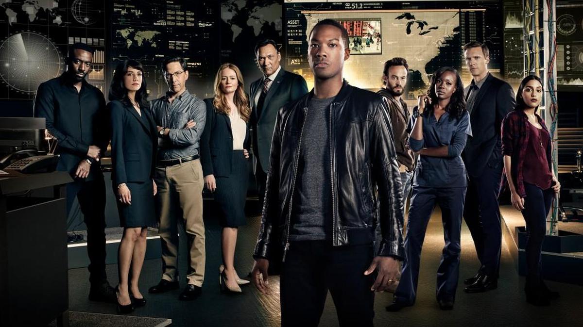 The cast of ‘24: Legacy,’ from left, Ashley Thomas, Sheila Vand, Dan Bucatinsky, Miranda Otto, Jimmy Smits, Corey Hawkins, Charlie Hofheimer, Anna Diop, Teddy Sears and Coral Pena. It premieres Sunday after the Super Bowl on Fox.