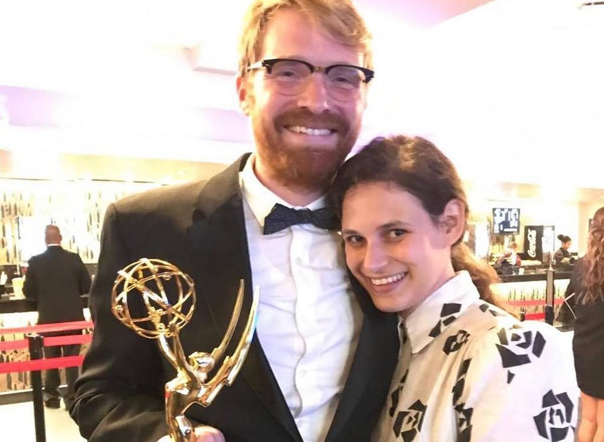 Scott Jacobson and his wife Rebecca Schiffman at the 2017 Creative Emmy Awards show on Sunday, Sept. 10, 2017.