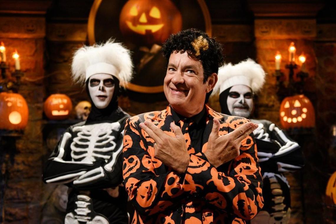 Tom Hanks as David S. Pumpkins in the “David S. Pumpkins Halloween Special” on NBC.