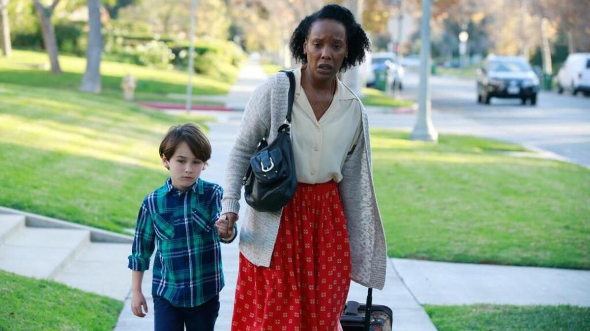 Aidan Wallace, left, as Nicky, and Mickaëlle X. Bizet as Gabrielle in “American Crime.”