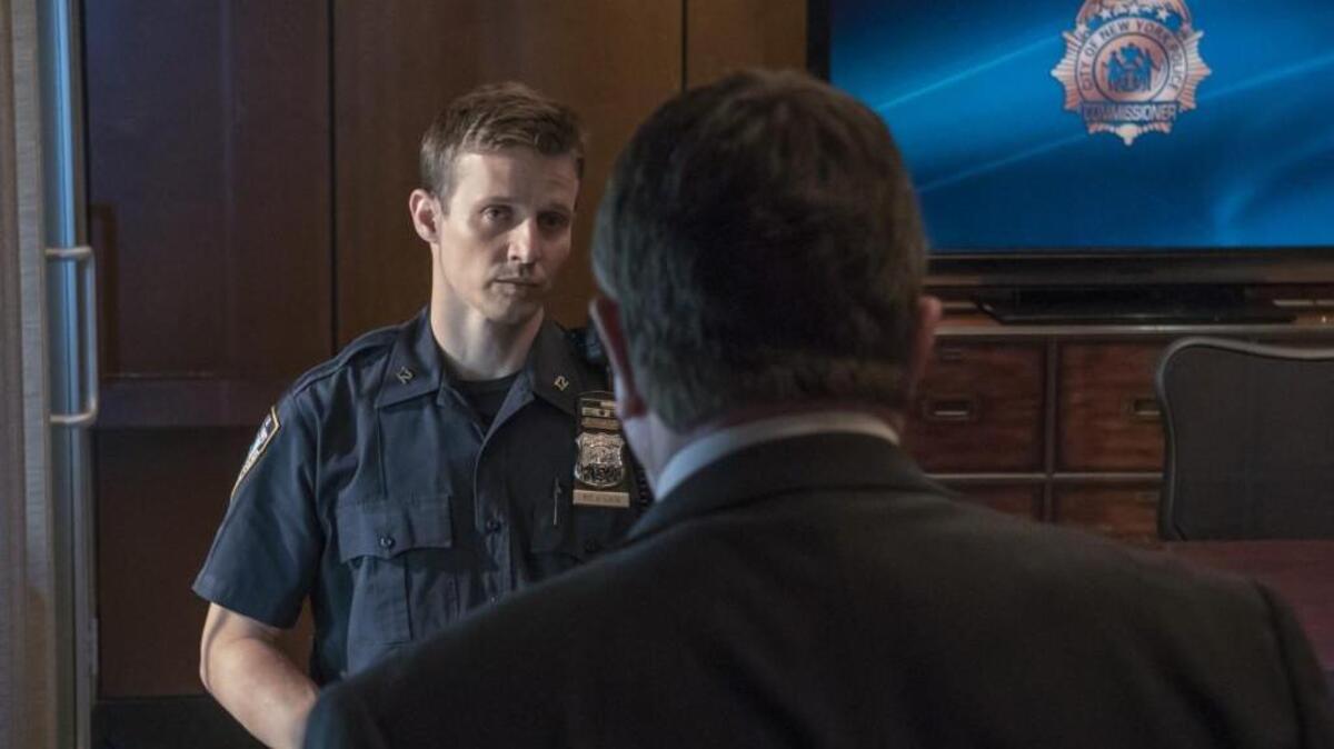 
Will Estes as Jamie Reagan and Tom Selleck as Frank Reagan in the season premiere of “Blue Bloods” on CBS.
