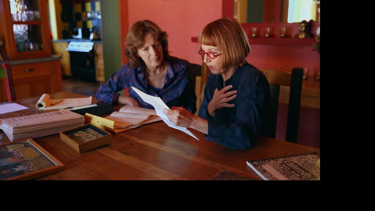 
Wilkinson’s great-niece Jane Anderson (right) with executive producer Tess Ayers. 
