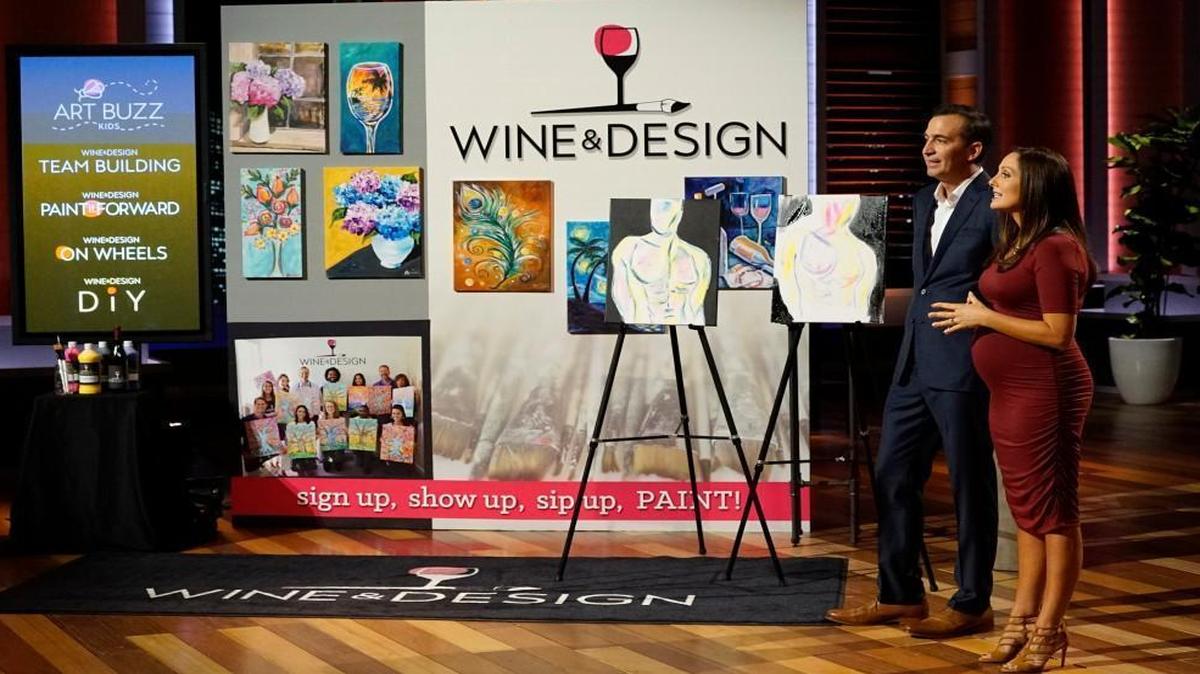 Husband and wife duo Patrick and Harriet Mills from Raleigh on ABC’s ‘Shark Tank,’ to show how their franchised art studios work.