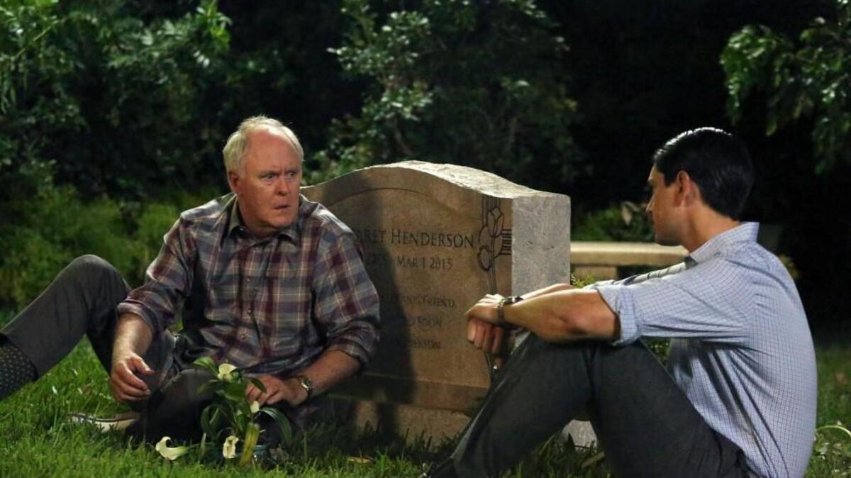 John Lithgow, left, as Larry and Nicholas D'Agosto as Josh in NBC’s “Trial & Error.”