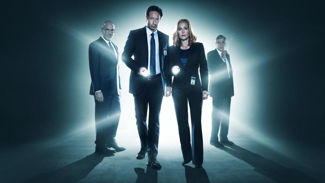 “The X-Files” returns with original stars, from left, Mitch Pileggi, David Duchovny, Gillian Anderson and William B. Davis.