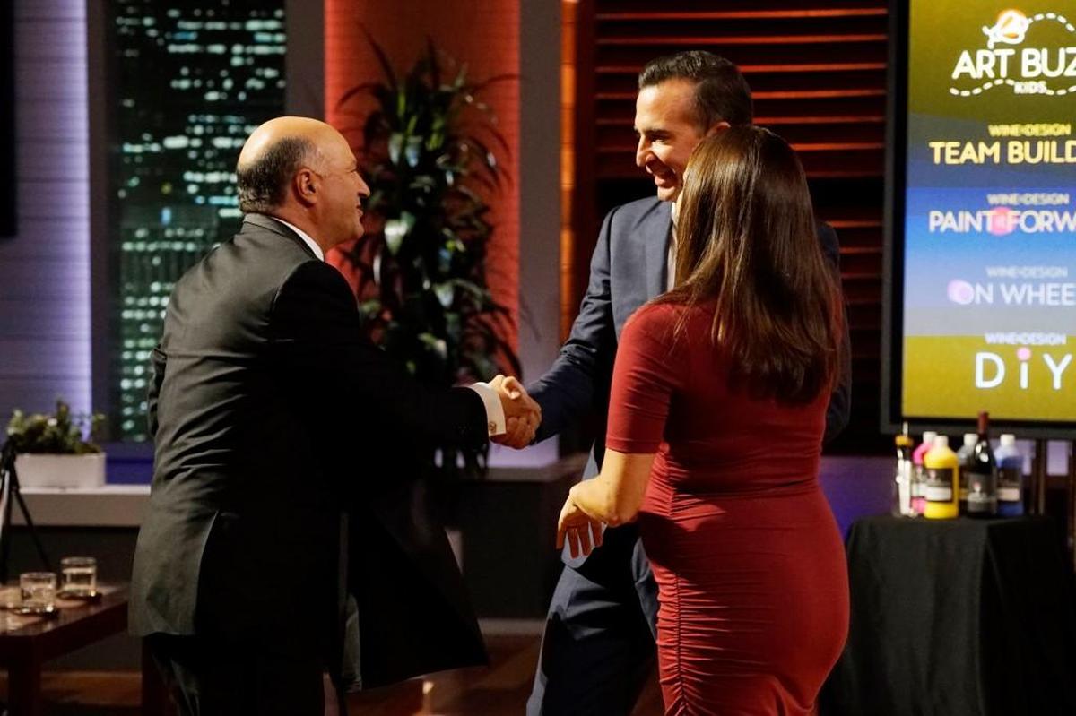 Kevin O’Leary of ‘Shark Tank,’ left, meets Patrick and Harriet Mills of Raleigh on the ABC show.