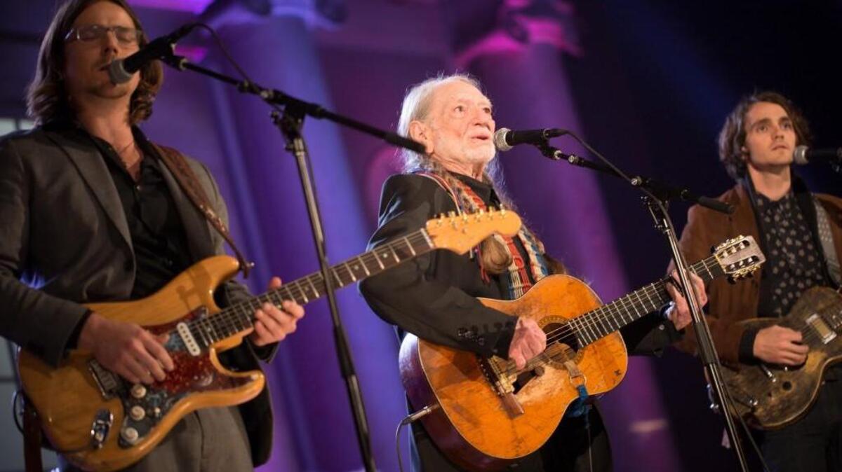 (L-R): Lukas, Willie and Micah Nelson perform at the Gershwin Prize for Popular Song ceremony.