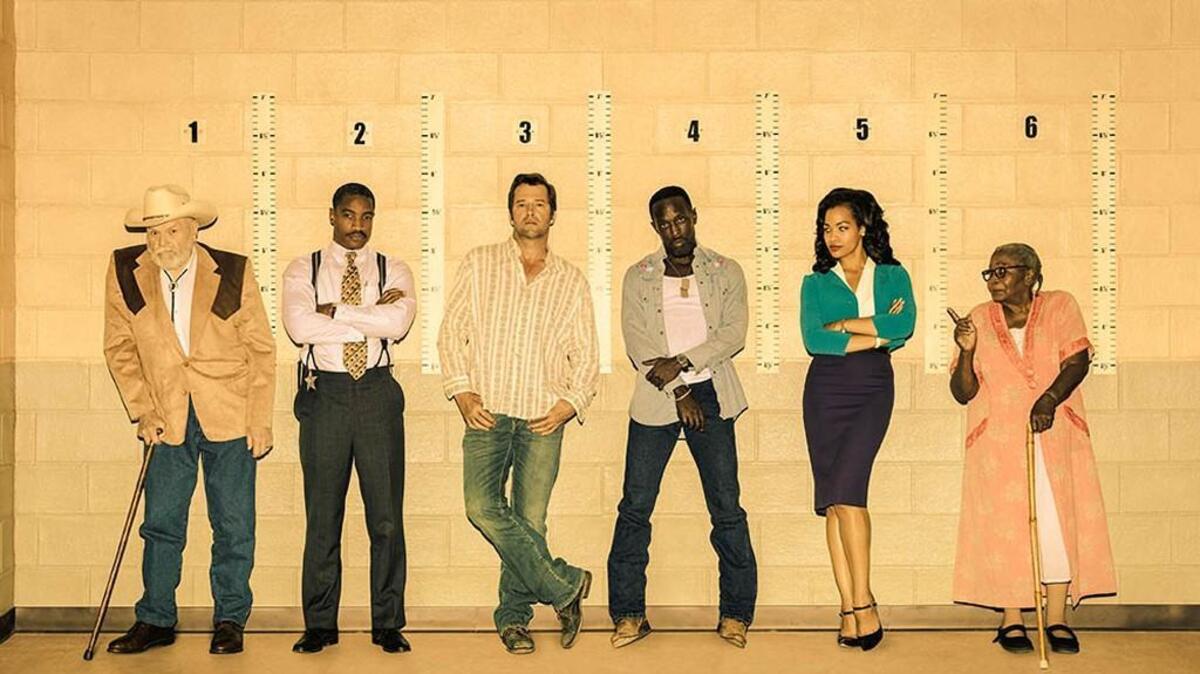 (L-R): Sheriff Valentine Otis (Brian Dennehy), Detective Marvin Hanson (Cranston Johnson), Hap (James Purefoy), Leonard (Michael K. Williams), Florida (Tiffany Mack) and MeMaw (Irma P. Hall)