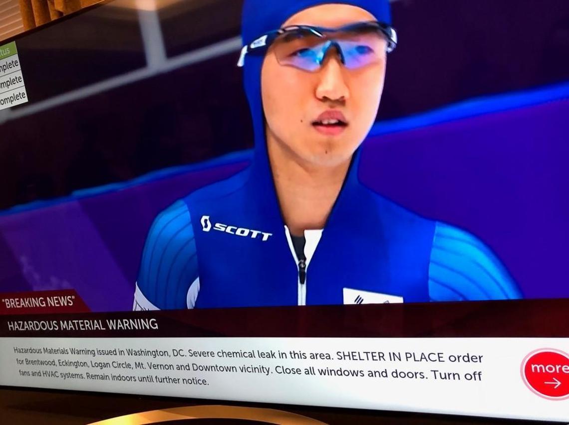 An example of an advanced emergency alert that would display during a television program on the new ATSC 3.0 Next Generation television technology. Alerts can be dismissed or the viewer can opt to get more detailed information.