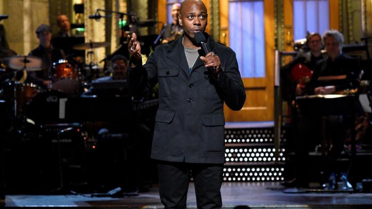 Host Dave Chappelle during his “Saturday Night Live” monologue on November 12, 2016. He hosts SNL again on Saturday, November 12, 2022.