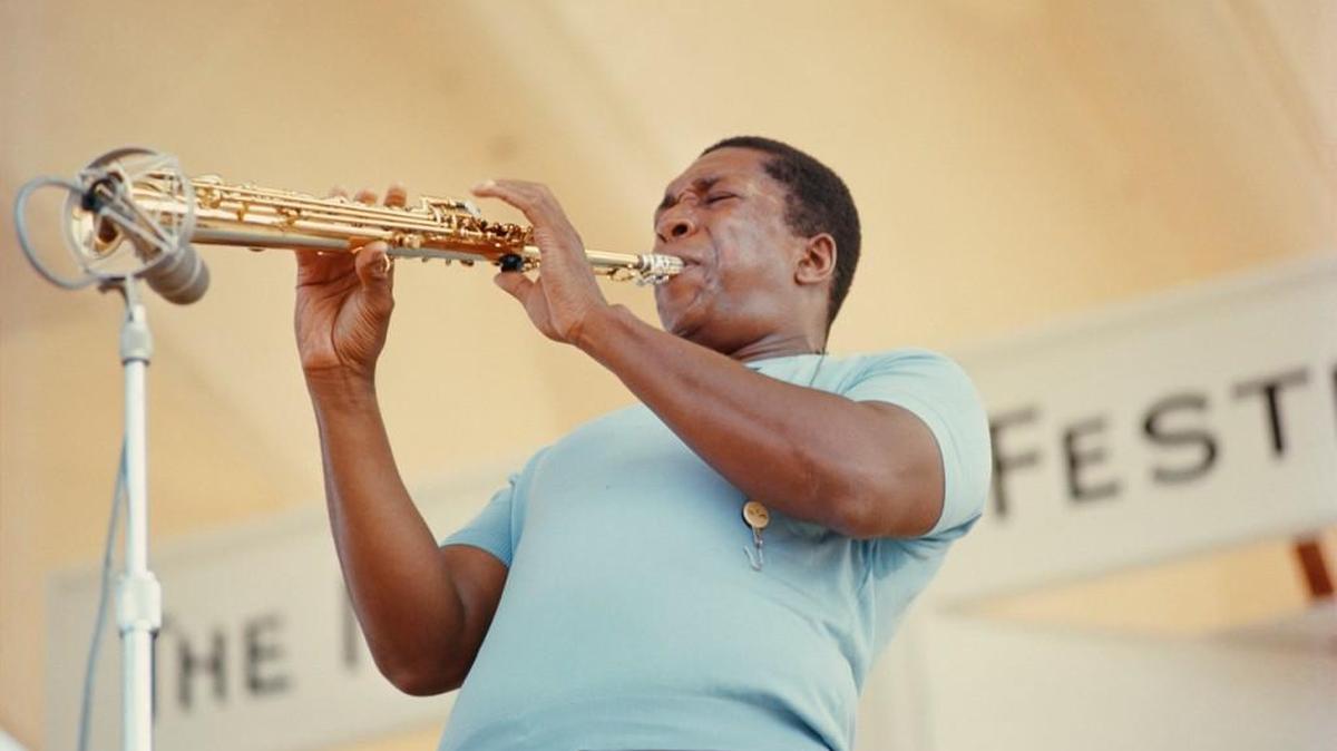 John Coltrane at Newport Jazz Festival in 1966.