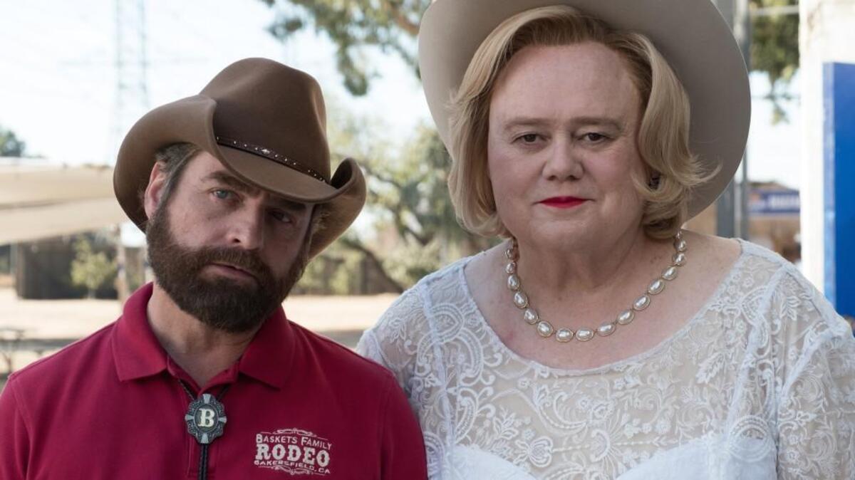 Zach Galifianakis, left, as Dale Baskets, and Louie Anderson as Christine Baskets in the FX series “Baskets.”